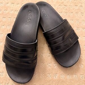 Adidas Adilette Mono Black Comfort Slides Sandals 6